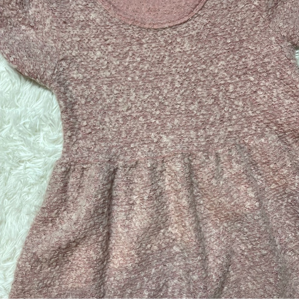 DONATED Like-new Pink Boucle Babydoll Dress - Picture 2 of 4